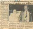 An article on Clifford Harold Anslow and wife Audrey Phyllis Anslow about their 50th wedding anniversary on the 13th January 1996.