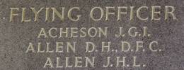James Allen's name is engraved on a stone wall inside  the Runnymede War Memorial Surrey England.