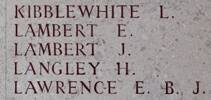 James Lambert's name is on Lone Pine Memorial to the Missing, Gallipoli, Turkey.