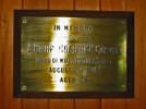 Brass memorial plaque in St David&#39;s Church, Raincliff, South Canterbury