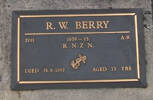 1939-45 R.N.Z.N. AB 2741 R W BERRY Died 15.91997 aged 73 yrs He is buried in the Taruheru Cemetery, Gisborne Block RSAAS Plot 173