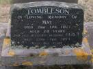 TOMBLESON - In loving memory of of MAY, died 3 April 1971 aged 75 years; and her beloved husband, PERCY, died 22 February 1974 aged 80 years.