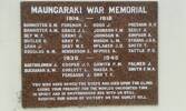 Private Alexander, &amp; his brother Private Stanley Bannister are both remembered on the Maungaraki War Memorial (1914-1918) - at Gladstone, Wairarapa.