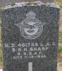Buried in the Taruheru Cemetery, Gisborne
NZ 401785 L.A.C. B R H SHARP, RNZAF, died 11 December 1940 aged 22.