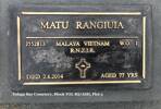 Plaque at Tolaga Bay Cemetery
