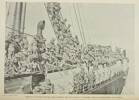 Showing the moment of departure as the Sixth Contingent leaves New Zealand for South Africa on the Ship Cornwall