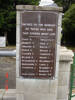 Plaque on the Te Karaka War Memorial gates remembering those who gave their lives in World War II, N. Rangi to Te R. Brown. Image kindly provided by John Halpin, CC BY John Halpin 2009.