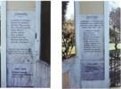 Riwaka Memorial Reserve, name panels on gate posts - No known copyright restrictions