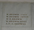 Auckland War Memorial Museum, World War 1 Hall of Memories, name panel beginning W. Brown 31935 - No known copyright restrictions