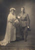 Wedding, WW1, soldier in uniform, John and his bride Bertha 1917 (kindly provided by family) - No known copyright restrictions