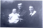 Family group Oliver Charles Edward Nicholson together with his wife Eina and their baby daughter Francis Mary - No known copyright restrictions