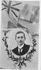 Portrait, oval in civilian clothes, depicts New Zealand flag and wreath of flowers from a memorial card - No known copyright restrictions.