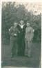 Group, WW2, 3 servicemen army and navy left to right: Roderick Brown (31259) Ross Buckley (probably A/1876) and Gordon Buckley (31260), friends, probably taken in Auckland before they embarked (kindly provided by Brown family) - This image may be subject to copyright