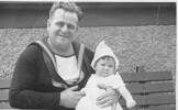 Mr Murray and his daughter Noeline, taken on the roof of Farmers Trading Company, 1940 - This image may be subject to copyright