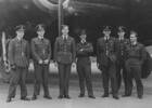 The photograph supplied by Mr A. Callander. Arch Callander and Norman Edwards served in 101 Squadron together. Arch Callander is second from the left and Norman Edwards is the third. - This image may be subject to copyright