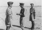 Bob Horrocks receiving his ribbon for his Military Cross. To the right of the photograph is Sergeant Keith Elliott who had just received his VC. - This image may be subject to copyright