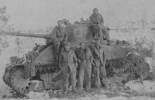 Image 1 : Top left to right James Park & Jack Reid ; Standing left to right Ron Shaw, Arthur Vaughan & Charlie Leine[?] Weber with tank in Italy. - This image may be subject to copyright