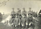 Evan Girven, front row, second from the left, with the 3rd Auckland Regiment, Browns Bay Company, 1912. - No known copyright restrictions