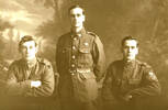 Group, 3 soldiers : L-R : Ralph Pearson (11104), George Pearson (40363), Welby Wright (55270) - No known copyright restrictions