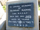 Headstone, Murray Marks, Linwood Cemetery, Christchurch (photo provided by Sarndra Lees 2011) - This image may be subject to copyright