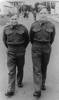 Beamish Blake Bruford (right hand side) and another unidentified soldier walking