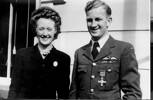 Portrait, serviceman and his wife Allan Smith wearing his DFC and his wife, Irene, taken in 1946 - This image may be subject to copyright