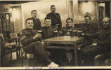 Group of soldiers of 2 Divisional Signals, taken on board Orcades in 1940 en route to Egypt. From left to right, Sergeant Don Schofield, Sergeant Clive Sheldon, Sergeant Jack Snow, Sergeant Major Reg Foubister, Sergeant? McReady, Sergeant Sid (Cedric) Pierce, Sergeant? Russell. - This image may be subject to copyright
