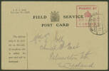 Field service postcard, WW1, June 1915 front posted to his mother (held in MS 1061) - No known copyright restrictions