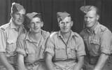 From left to right: Peter Smith, Tommy Hickford, Norm Jones and Arthur Rice, all members of 21 Battalion, taken at Aleppo. (photograph supplied by the Rice family) - This image may be subject to copyright