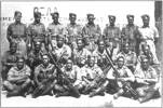 Group of soldiers (28 Maori Battalion) in uniform. Willie Paki is in the middle row, third from left. (supplied by Paul Baker) - This image may be subject to copyright