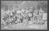 Group photograph, WW1, 22 Platoon, D Coy, 6th Reinforcements, 1915, Trentham, NZ . C Allen photo. (front). Photograph marked with X on back Gerald Ireland Black back row, 3rd from right - No known copyright restrictions
