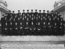 ROYAL NAVAL VOLUNTEER RESERVE, [ROYAL NAVAL COLLEGE GREENWICH] c1917 Officers Group Photo.Back row- T. Pierard, R.W. Gunson, H. Hamilton, H.E. Goodwin, G.D. Hill, C.I. Denham, S.P. Dalton , W.A. Wilson, L. Stubbs, H.A. Rhind, G.T. George, C.R.G. Allen. Fourth row- T. Turnbull, H.V.M. Hazard, R.A. Adams, R. Urquhart , R.M. Watson, S.P. Simpson, G.L. Hancock, H.C. Spinley, C.V. Brown, G.C. Maltby, B. Spencer, H.R. Cole. Third row- W.H. Hislop, A.T. Black, W.P. Endean, H.N. Jarvis, R.A. Kirkwood, A.G. Jackson, J.F.S. Briggs, A.C.W. Cozens, S.R. Mason, W.A. Currie, W.A.R. Jones, W.S. Douglas. Second row -F.C. Burgess, G. Harden, H.W. Harris, D.E.J. MacVean, A.B. Welch, M.G. Raymond, L.A. Hooke, G.F. Bothamley, M.S. Kirkwood, W.A.H. Garden, L.M. Hare, F.J. Treanor, J.S. Hines, C. Harrison-Smith Front row- W.J. Connors, A.J. Dean, Lieut J.O. Ingram, Nav.Instr. A.E. Monro, Sir Henry B. Jackson, Capt. W.H. Montanaro, Lieut. W.J. Le Lacheur, Lieut. E.F. McLeod, Lieut. W.F. Watson, H.C. Armitage, W.L. Sheffield. (Copyright © Royal New Zealand Navy Museum. Photo number ABX 0014. All enquiries for use: https://forms.nzdf.mil.nz/navy/museum/contactform.asp )