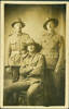 Group, WW1, 3 soldiers, postcard stamped (front), Percy Moffitt standing on right. Photograph taken in Alexandria (kindly provided by family) - No known copyright restrictions