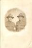 Group, WW1, 2 soldiers, Frank Williams (3/1105) (left) and William Roy Robson (3/1082) C Section, 2nd NZ Field Ambulance,New Zealand Medical Corps. Taken in Estaires France, November 6, 1916 - No known copyright restrictions