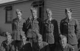 Group photo, RNZAF Christchurch Air Base while training; Borrows (third from left in bottom row) - This image may be subject to copyright