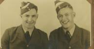 Group, WW2 2 airmen, Ken Cammell and Merv Hinkley (possibly Winkley) - This image may be subject to copyright