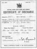 Discharge certificate, WW2 for Warrant Officer Des Laurie; - This image may be subject to copyright