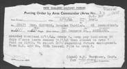 Posting Order , by Area Commander (Area 1). Dated 2 November 1944 - This image may be subject to copyright