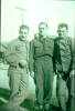 Group, WW2, three soldiers, Leslie Dike standing on right with cigarette in his left hand (kindly provided by family) - This image may be subject to copyright