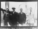 Group, Left to right Philip Gannaway, self, Marcus Gage Raymond, Aldert on deck Demosthenes 1916, kindly provided by the Royal New Zealand Navy Museum. Photo number ABX 0037 SS Demosthenes 1916. Image has no known copyright Restrictions.