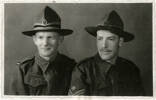 Group, 2 soldiers, after June 1941, Colin (Con) Chapman left and Herbert (Roy) Winchcombe (7657) (right with stripes) - This image may be subject to copyright