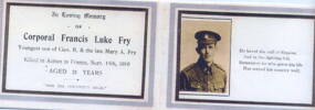 Commemorative card, including portrait in uniform - No known copyright restrictions