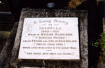 Image of memorial stone at Purewa Cemetery provided by Paul F. Baker November 2011. - No known copyright restrictions