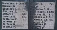 Rotorua War Memorial (World War 1). Name plaque Robinson, S. - Korima, F. (Photo Clare Ann Fortune 2004) - Image has All Rights Reserved