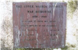 Upper Wairoa District War Memorial 1939-1945, bronze plaque - This image may be subject to copyright