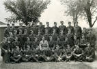 Group airmen, WW2, formal, Donald Stuart Bates (NZ413220), third from right 2nd row from front with classmates (kindly provided by family) - This image may be subject to copyright