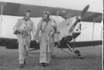 Group, 2 airmen, flying kit: Colin Papps and Jim Sanders - This image may be subject to copyright