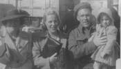 Family, 16 January 1946, G.T. Keymer with his eldest sister Mavis West, youngest sister Fay and his niece Adrienne West. - This image may be subject to copyright