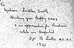 Inscription written in the front of a book given by Sergeant B. Luks to Nurse Tinkler-Smith, 1941 - This image may be subject to copyright
