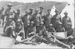 Group soldiers, training in Trentham, E.C. Browne third from left kneeling - No known copyright restrictions